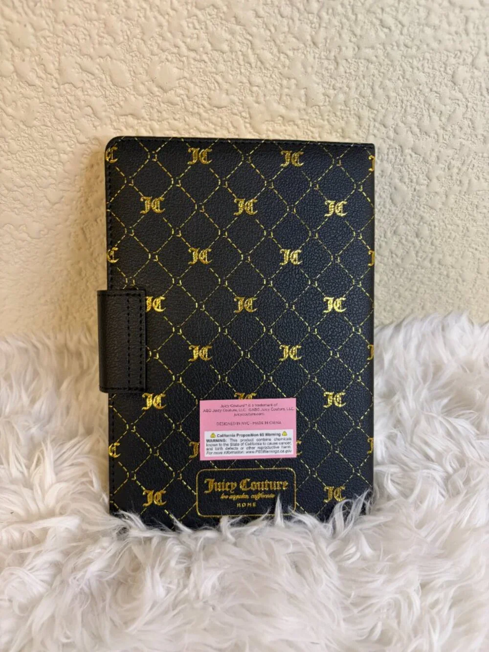 Juicy Couture Black Gold Crown Quilted Journal Diamond Pen 280 Pages NWT